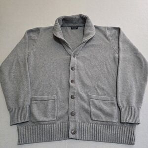 Matchstick Men's Gray Shawl Collar Knit Sweater Button Up Cardigan Size XL